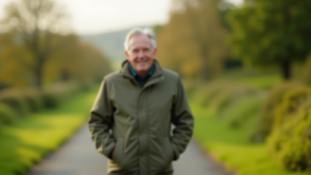 Person on walking path in green landscape, practicing mindfulness in nature